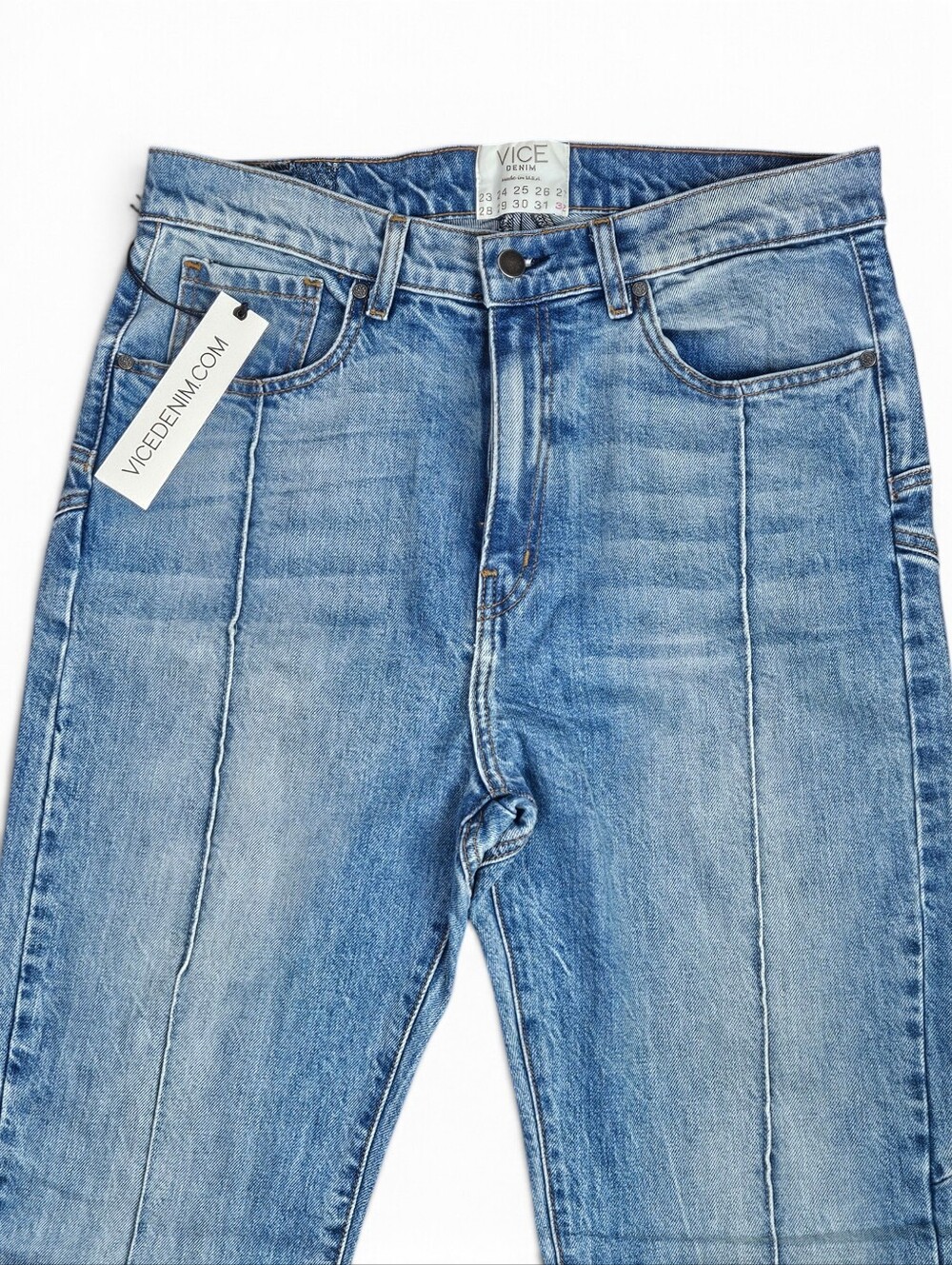 REVICE Denim 32x36 Tall Jeans Extra Long Venus Flare High Rise Front Seam Star - Picture 3 of 9